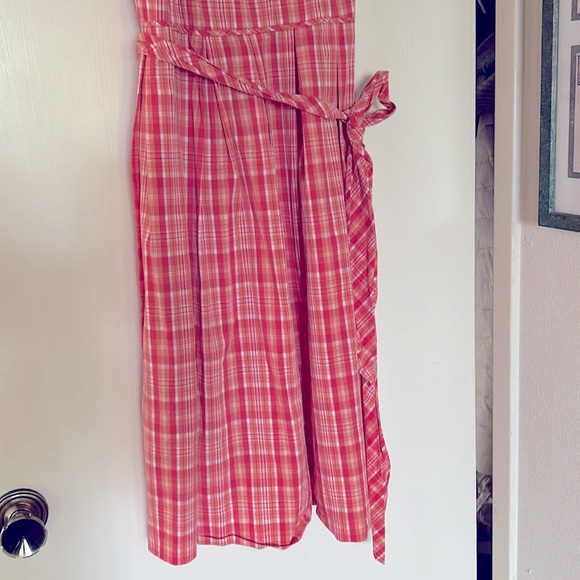 NWOT.  Ann Taylor Loft plaid short summer dress in a shade of peachy orange. - Picture 8 of 12